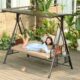 户外秋千庭院花园露台摇椅躺床北欧网红休闲室外三人吊椅子荡秋千