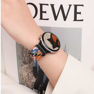 磁吸编织腕带舒适透气时尚 适用于vivo 5回环式 5智能手表官方彩虹磁扣编织表带iQOO 百搭通用配件 WATCH