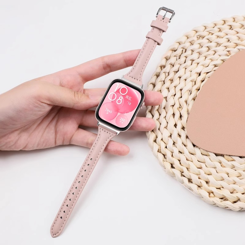 细款小蛮腰适用华为荣耀手表5/4表带真皮质牛皮高级新款智能honor荣耀Watch4/5代替换腕带男女手表带小众运动