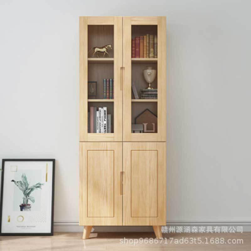 厂家直销现代简约卧室书房书架学生储物柜置物架落地北欧实木书柜