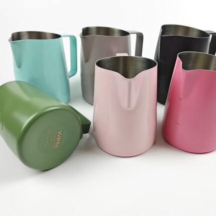 Welhome/惠家拉花缸Wpm X IVY LKY联名圆嘴尖嘴咖啡拉花杯 小绿