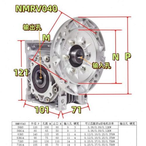 rv减速机NMRV30 40 50 63 75 90蜗轮蜗杆减速器110小型铝合金变速