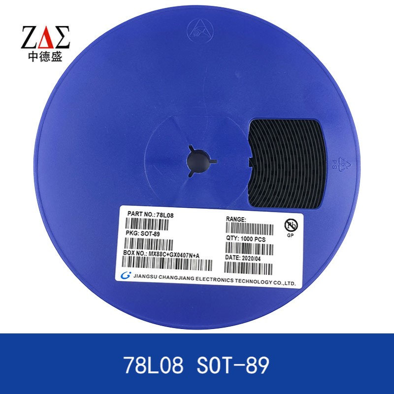 78L08稳压管 封装 SOT-89 8V 100MA  贴片三端稳压管 现货供应