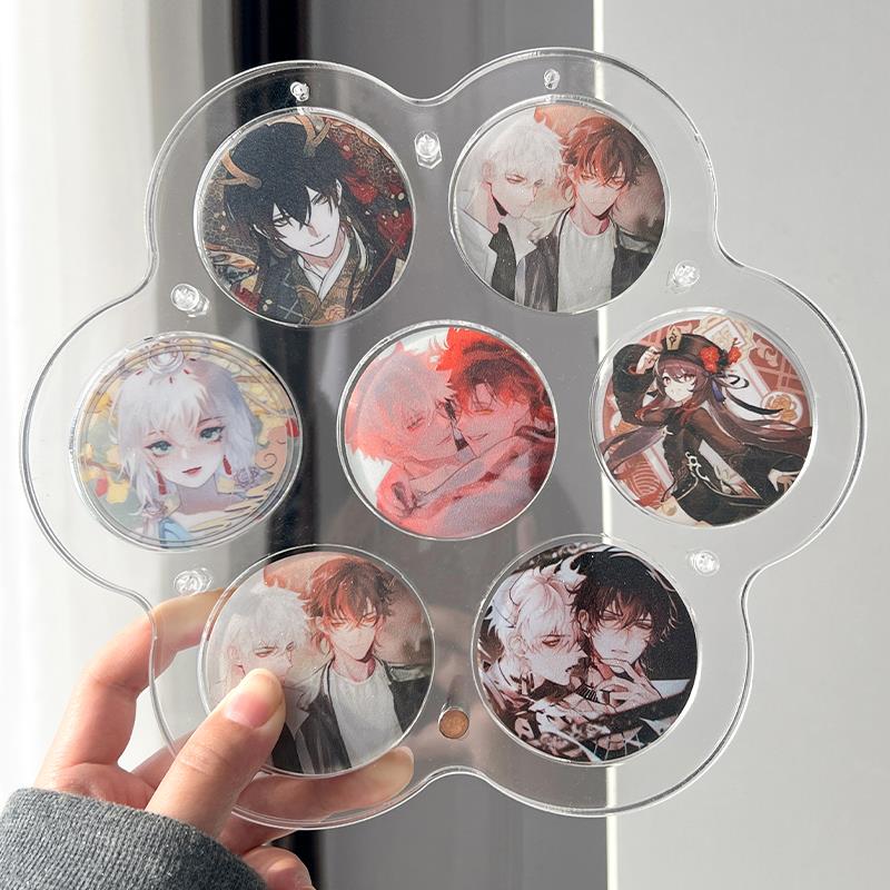 壁挂吧唧展示架亚克力防潮谷子周边收纳盒透明吃谷卡砖徽章保护套