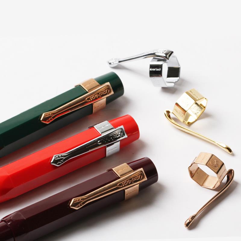 德国原装进口KAWECO Sports钢笔复古金属雕花八角笔夹金银青铜色