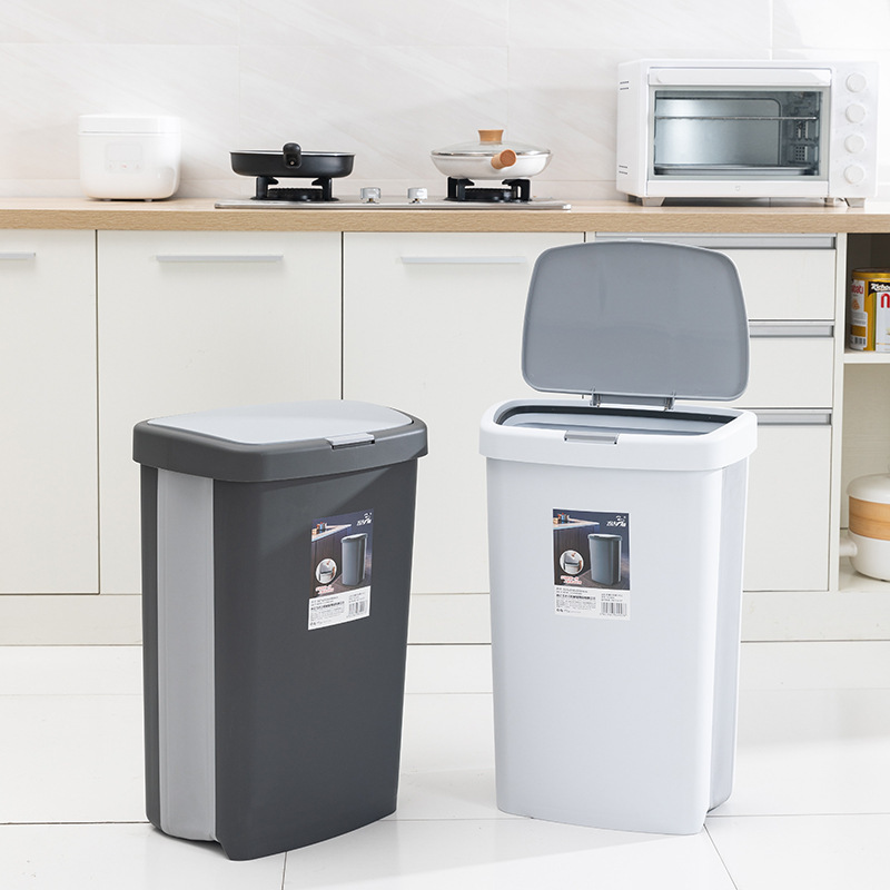 户外小区大容量垃圾桶商用办公室大号按压带盖折叠家用厨房垃圾桶