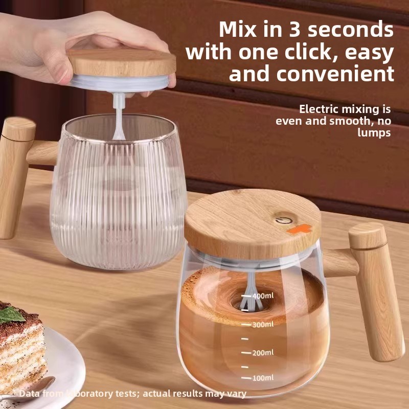 2025新款全自动搅拌o杯电动可充电玻璃带刻度便携式懒人豆浆和奶