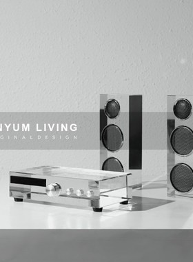 简约现代售d楼处样板房间轻奢家居客厅复古水晶音响模型装饰品摆