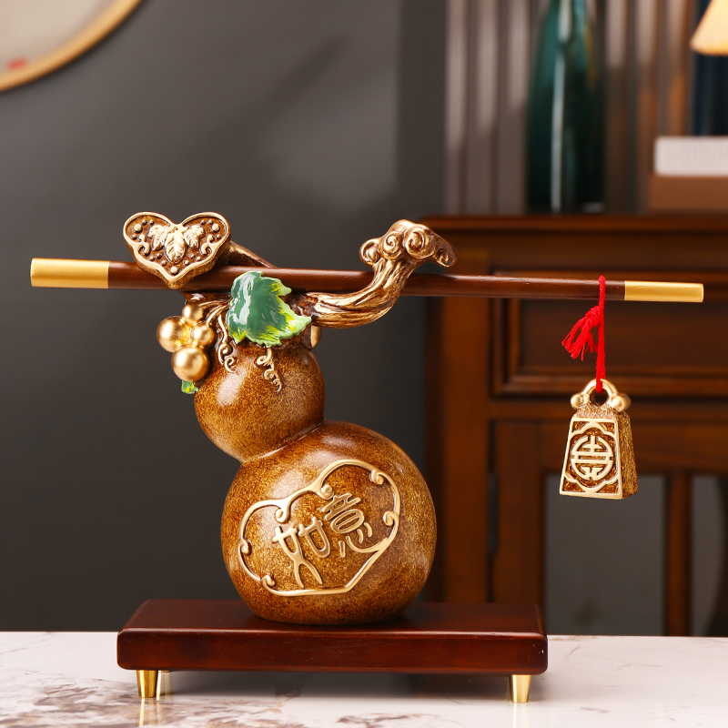 新中式称心如意葫芦摆件新房乔迁新居礼物玄关客厅V家居酒柜装饰