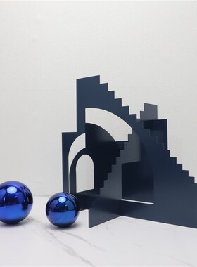 北欧简约a创意金属几何摆件办公室卧室餐厅玄关客厅舒服家居装饰