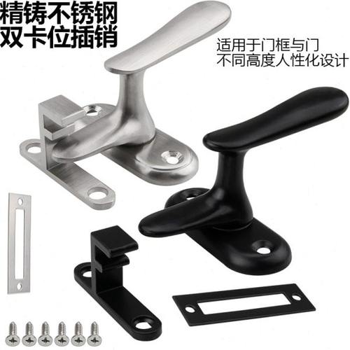 明装不锈钢防盗锁卫生间闩木门关门把手门扣门栓门小插销防盗门锁