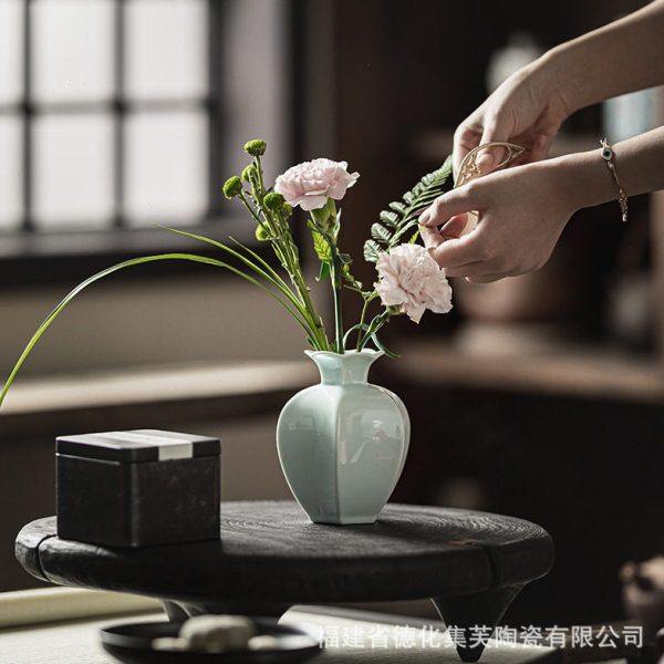 围炉煮茶氛围装饰品中式家用室内花花插茶室桌面迷你陶瓷小花器,家居饰品,花瓶,淘宝优惠券,粉丝福利购,淘宝优惠卷
