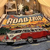 Road 帐篷毯子 饰毯个性 Trip 公路旅行极限运动毯子沙发毯休闲毯装
