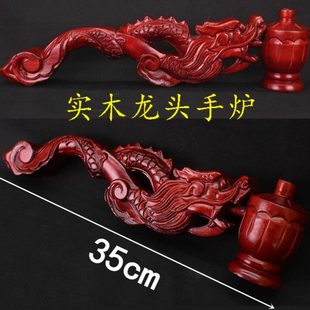 大号实木手炉香座寺院法会龙头焰口法器红色手炉拜忏龙头包邮