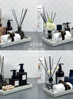 新中式样板房卫生间摆件浴室组合套装洗手间香薰蜡烛洗手液瓶套装