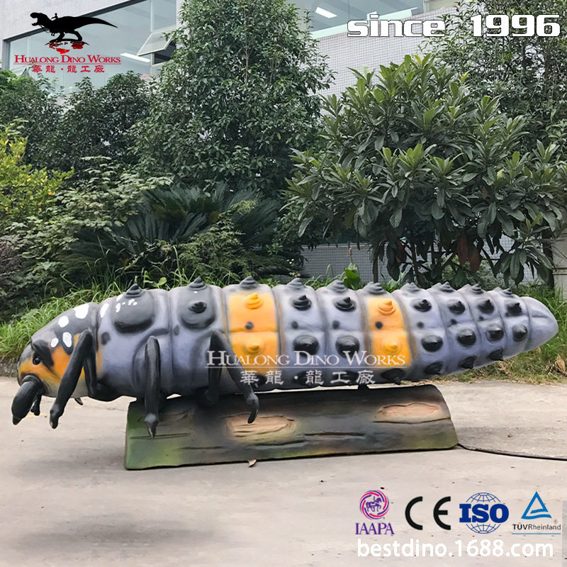 仿真机械电动毛毛虫模型制作厂家 可爬行昆虫模型 恐龙亲子乐园.