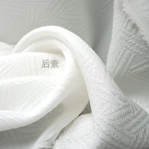 本白色桑蚕丝提花冠乐绉114门幅面料 植物染扎染蓝染转移印适用