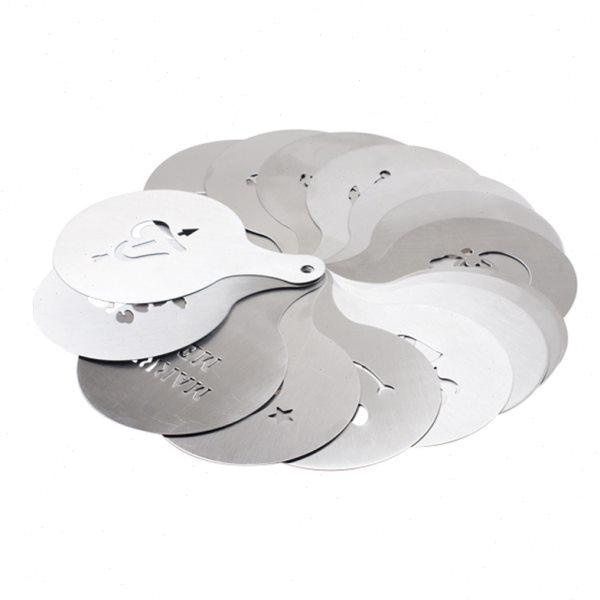 加厚铝制模型花式卡布奇诺拉花奶泡咖啡拉花模形板图案16撒粉模具,餐饮具,配套器具,淘宝优惠券,粉丝福利购,淘宝优惠卷