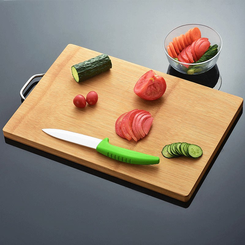整竹菜板家用案板厨房擀面板粘板砧板切菜板不绣钢长Y方形提手防
