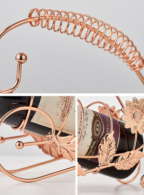 轻奢创意铁艺红酒架酒杯托家用客B厅电视柜酒柜装饰品乔迁新居礼