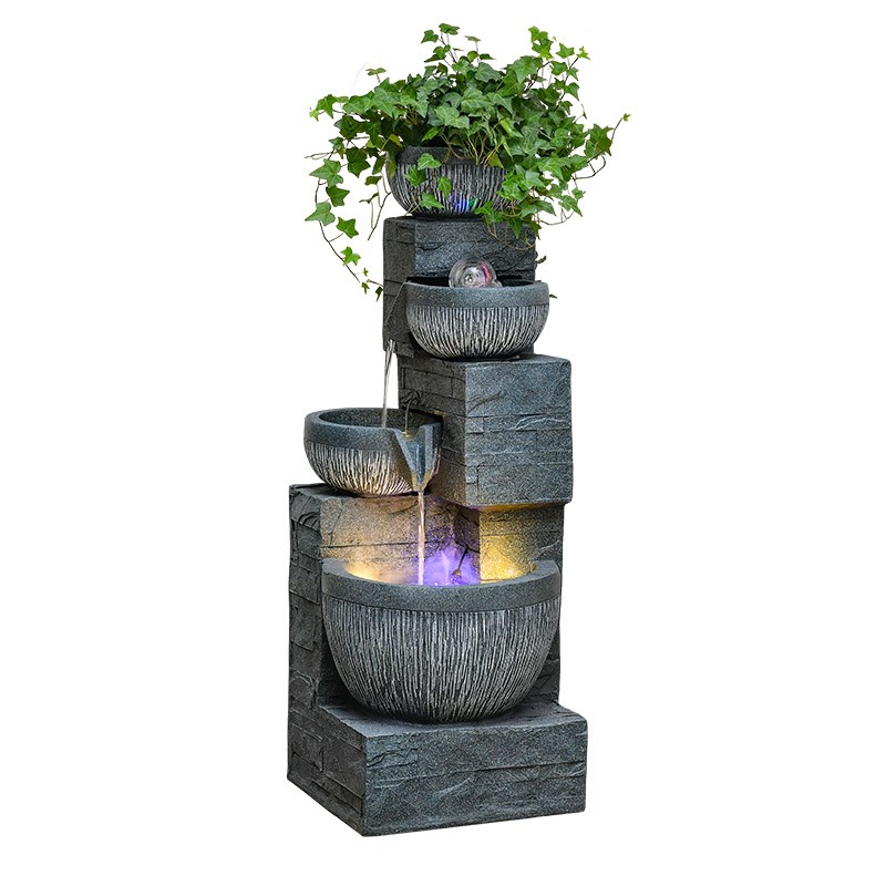 欧式流水摆件循环水生财客厅加湿器山水景K观简约现代假山喷泉造