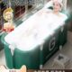 泡澡桶大人折叠泡浴桶免安装 洗澡桶家用双人全身成人沐浴桶 秋冬季