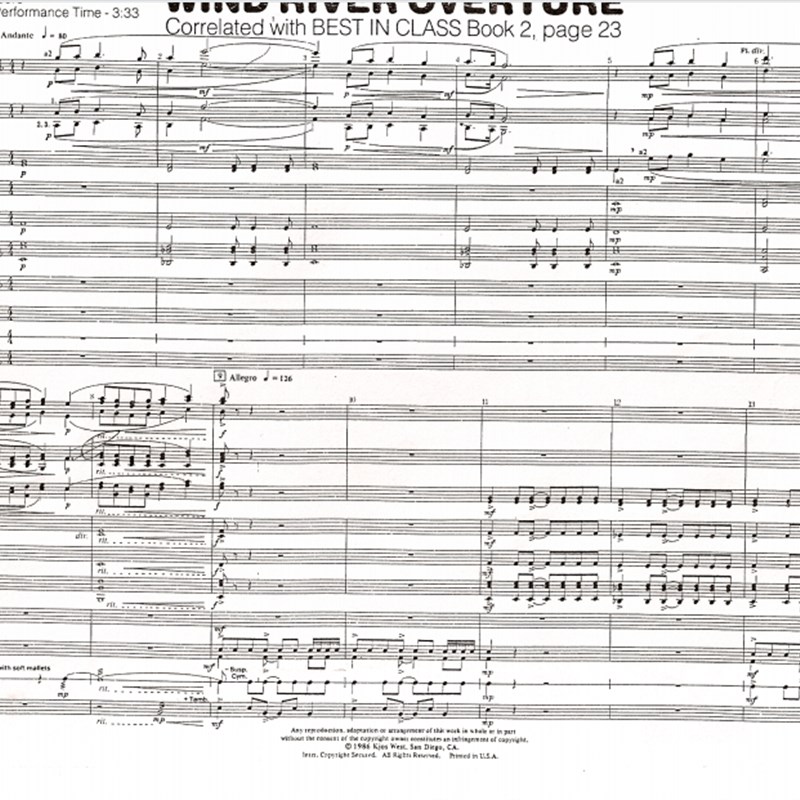 交响管乐风河序曲管乐E团总分谱+示范音乐