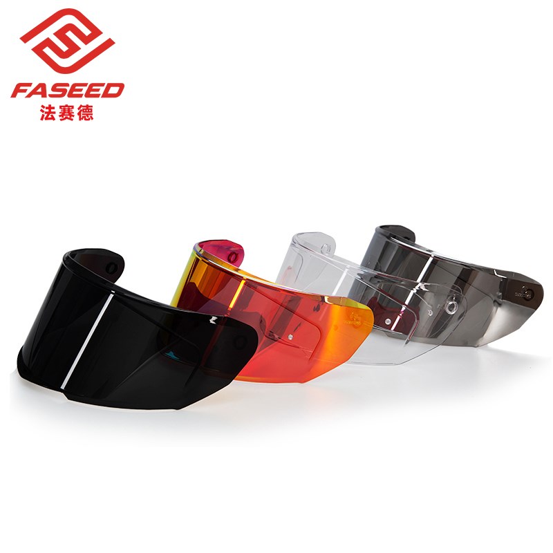 faseed碳纤维头盔FS-861全盔专用原装镜O片日夜通用两用尾翼内衬