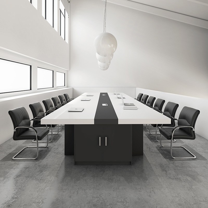 大型会议桌长桌简约现代长方形办公洽谈桌L培训桌子会议室桌椅组
