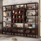 博古架展示架茶具置物架古董摆件收纳架茶叶摆放架子非实木多宝阁