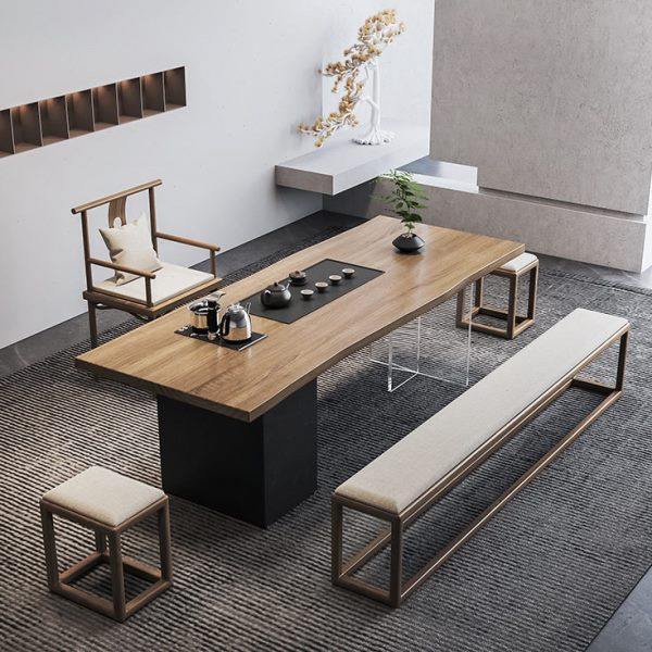 新中式实木茶桌椅组合  公室一体接待泡茶桌简约亚克力多人茶台,商业/办公家具,茶台/茶桌,淘宝优惠券,粉丝福利购,淘宝优惠卷