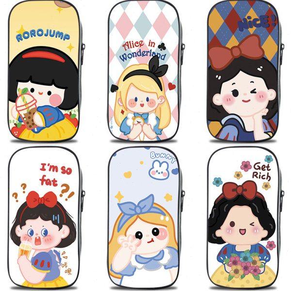 白雪公主帆布多层笔袋卡通文具盒文具袋文具少女心铅笔袋多功能可