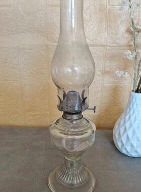 老物件煤油灯老泡子灯复古怀旧老式玻璃灯农家院装饰摆件影视道具