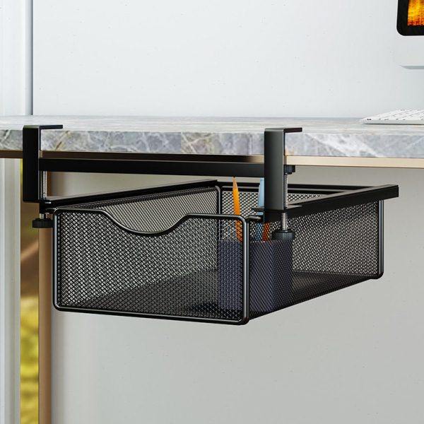 公室悬挂桌下置物架抽屉式收纳神器抽拉挂篮工位整理桌底免打孔,收纳整理,化妆品收纳架,淘宝优惠券,粉丝福利购,淘宝优惠卷