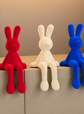 创意长耳兔子坐姿摆件轻奢高档软装高级家居客厅S电视柜酒柜装饰