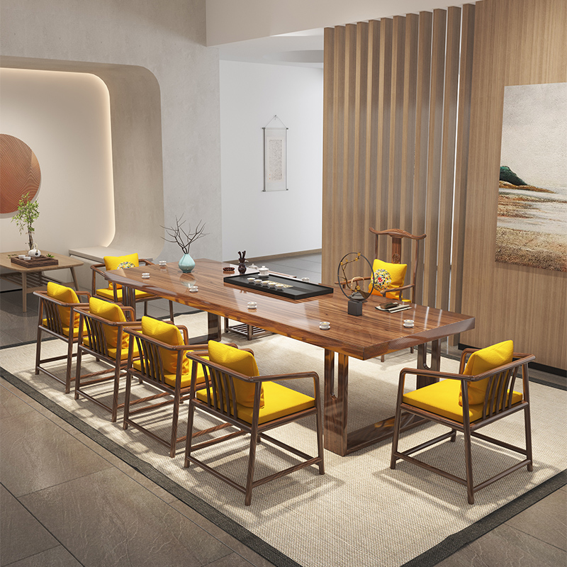 中式实木阳台办公室o泡茶桌客厅茶台茶室小户型茶几茶桌椅组合定