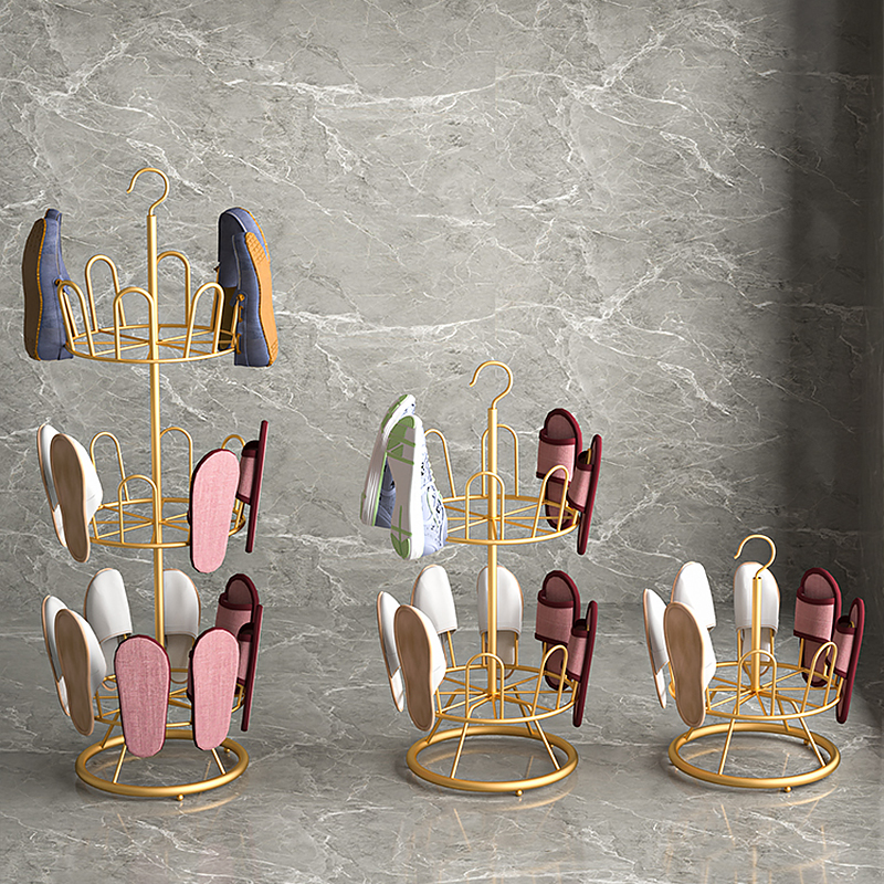 晾鞋架室外阳台多层简易家用拖鞋挂架旋转鞋架落地晒W鞋铁艺晾晒