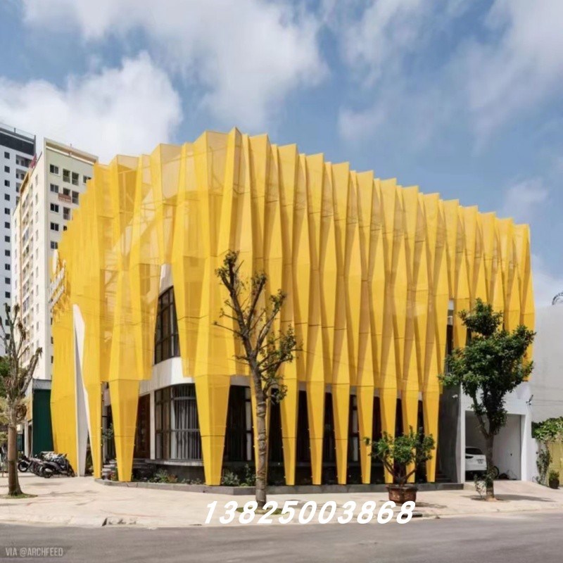 冲孔铝单板幕墙雕花镂空造型门头雨E棚外墙装饰氟碳漆加工定制厂