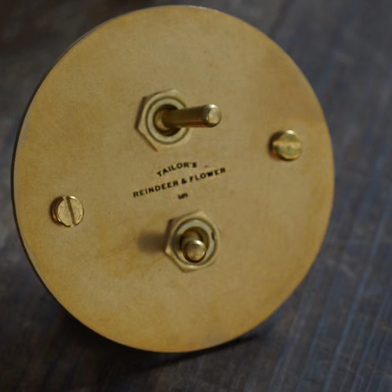 复古86黄铜面板开关m插座 民宿暗装118型带logo拨杆开关插座可定