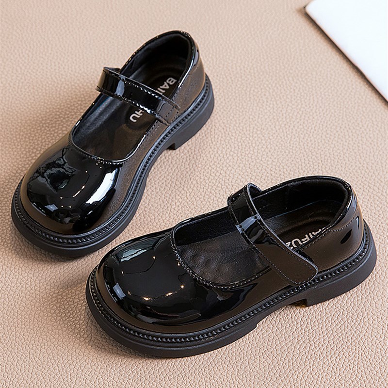 女童皮鞋a黑色2025春秋单鞋英伦礼仪演出小女孩真皮软底儿童公主