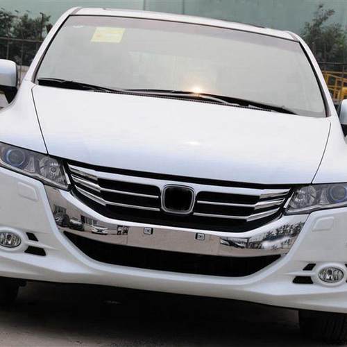 适用09-14款奥德赛改装RB3中网前保险杠电镀条换件装饰条前杠亮条