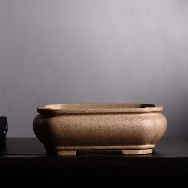 精品紫砂a花盆长方形盆景盆唯珍家青灰段泥芝麻段海棠盆木瓜盆