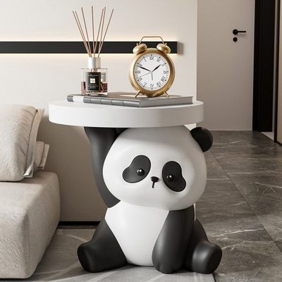 奶油风熊猫摆件客厅卧室床头家居装饰沙发旁落地边几乔迁新居礼品