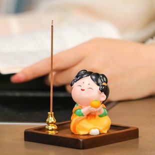 治愈可爱唐仕女香插香薰炉小摆件家用室内线香底座香插座装饰香插