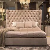 美式 轻奢布艺床现代简约双人床高靠背床主卧婚床北欧小户型真皮床