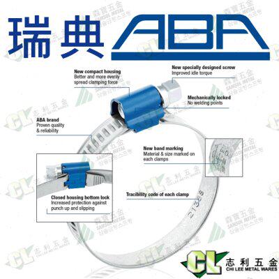 ABA蓝头喉箍蓝带喉码水管夹卡箍喉扎  68-85/104-138/130-165
