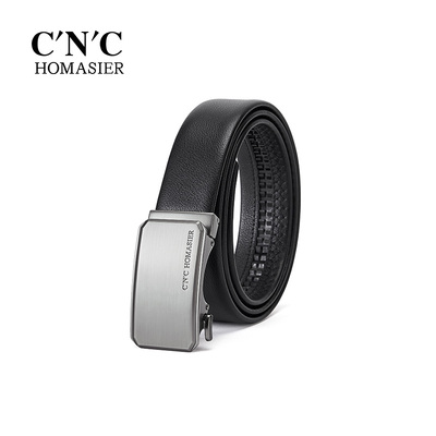 男士牛皮自动扣腰带时尚休闲皮带