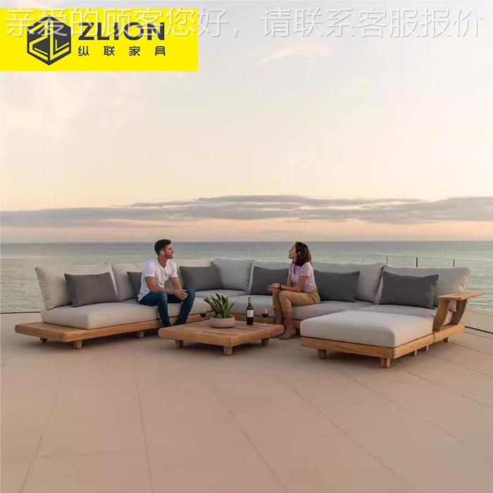 户别墅园沙发花高端柚木沙发组外合家具室酒店庭院外露台实木207