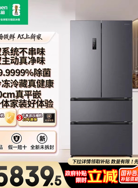 容声方糖516L主动双净双系统法式家用四开门超薄嵌入式电冰箱制冰