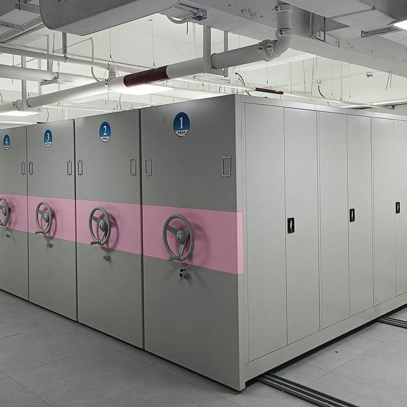 源头厂钢制材质坚固留耐用样室ZY-K-02手密集架 移家动摇式档案柜